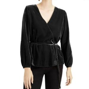 NWT J.Crew Faux Wrap Velvet Top